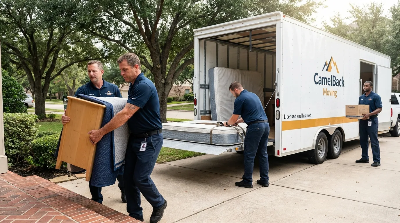 Crew loading residential truck for cross-state move from Martinsburg, PA