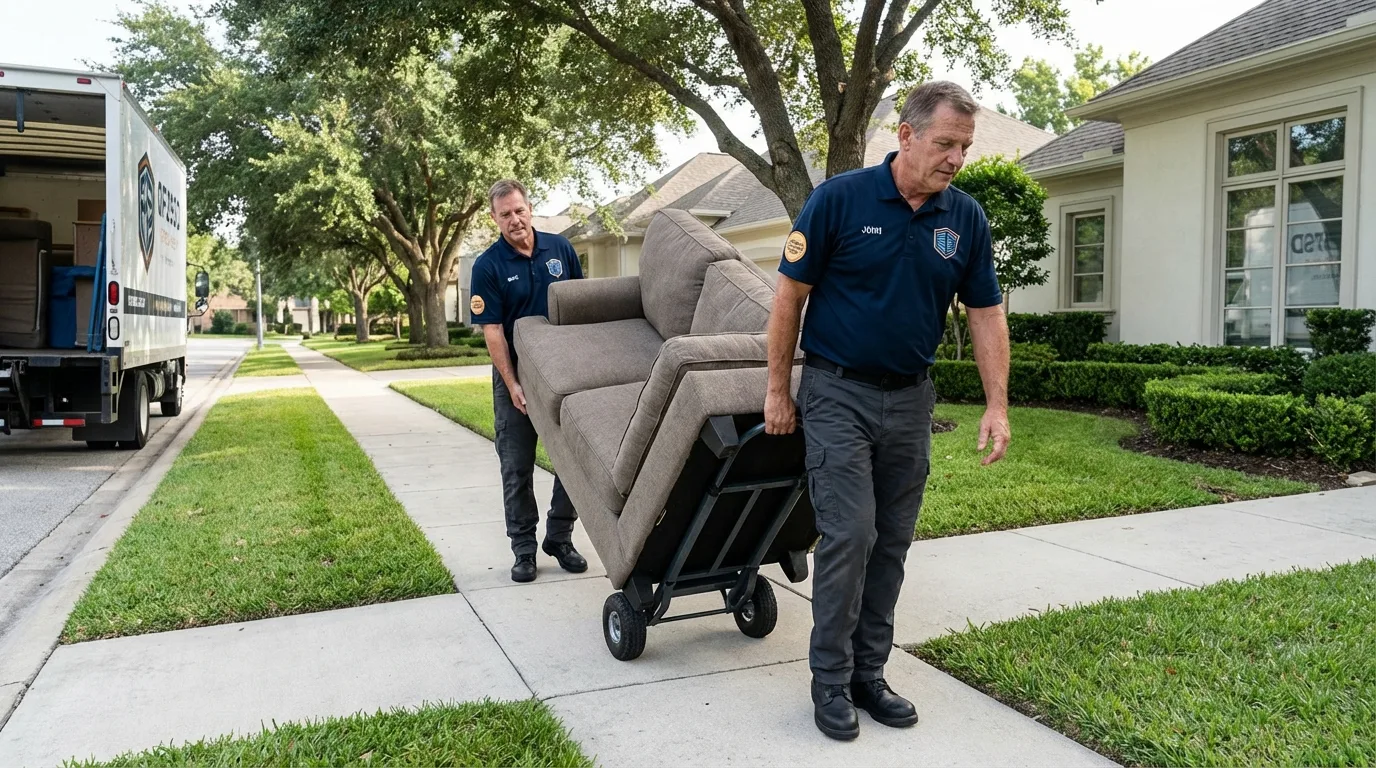 Local residential moving crew loading furniture in Martinsburg, PA