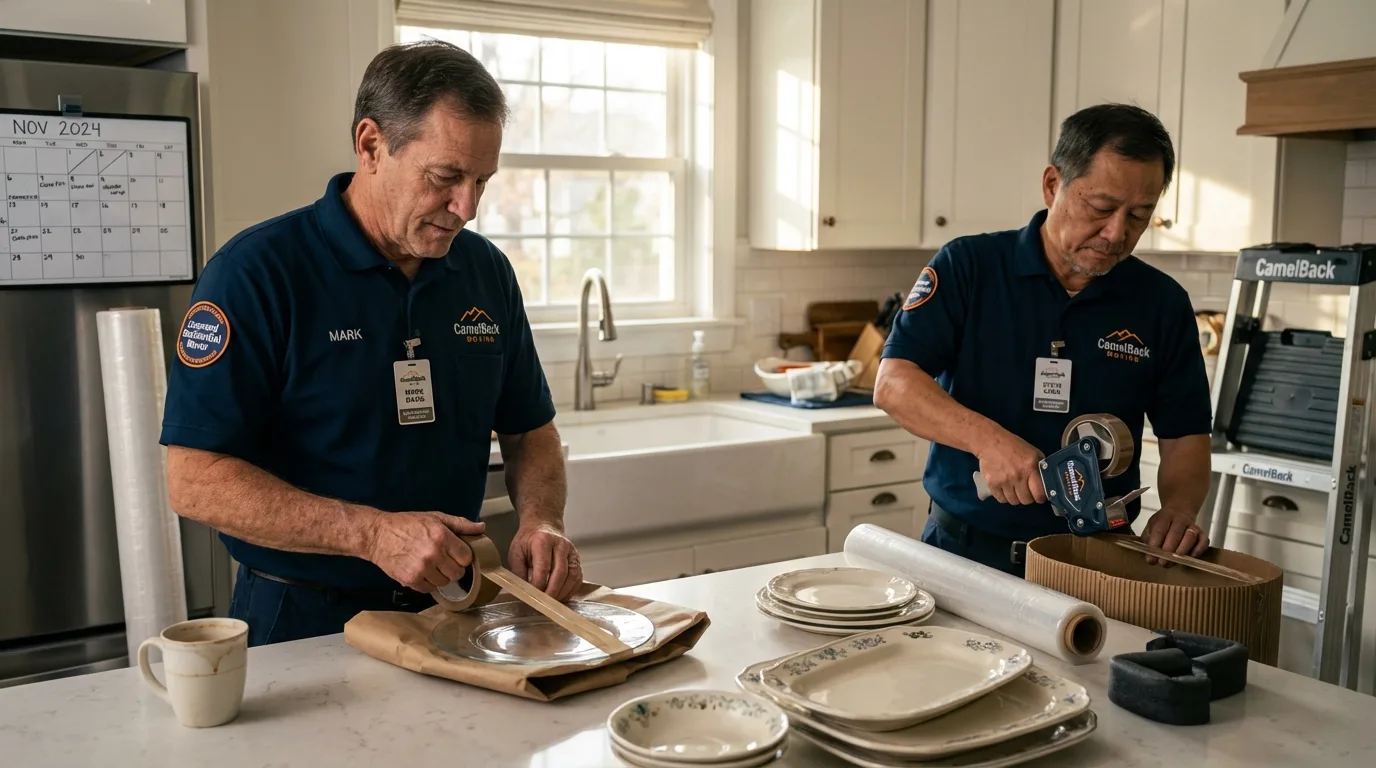 Professional crew packing kitchen dishware in Martinsburg, PA